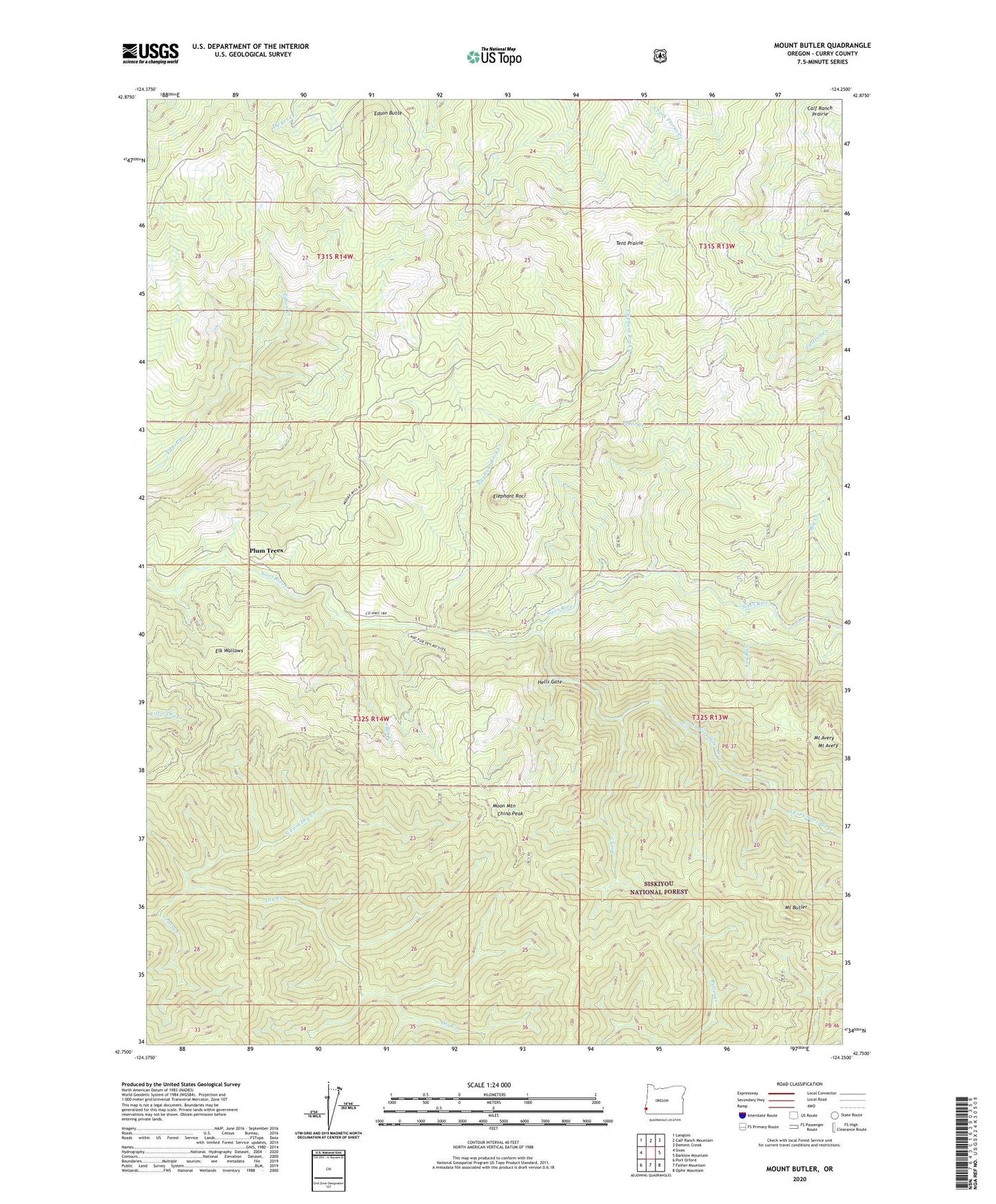 Mount Butler Oregon US Topo Map Image