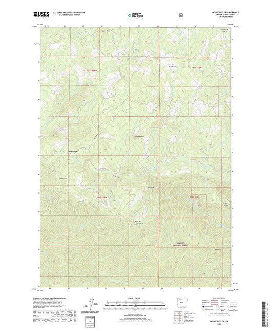 Mount Butler Oregon US Topo Map Image