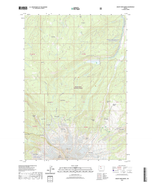 Mount Hood North Oregon US Topo Map Image