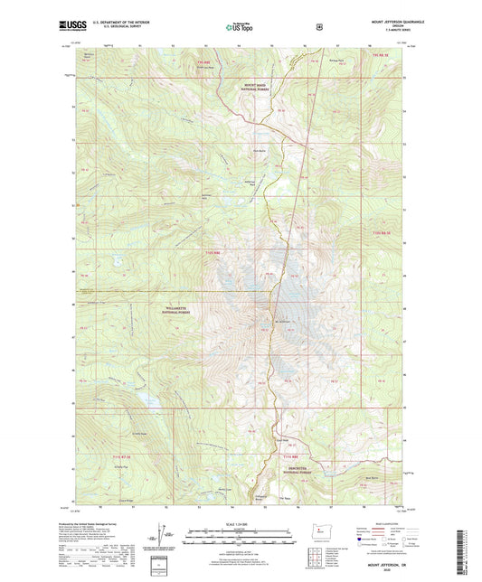 Mount Jefferson Oregon US Topo Map Image