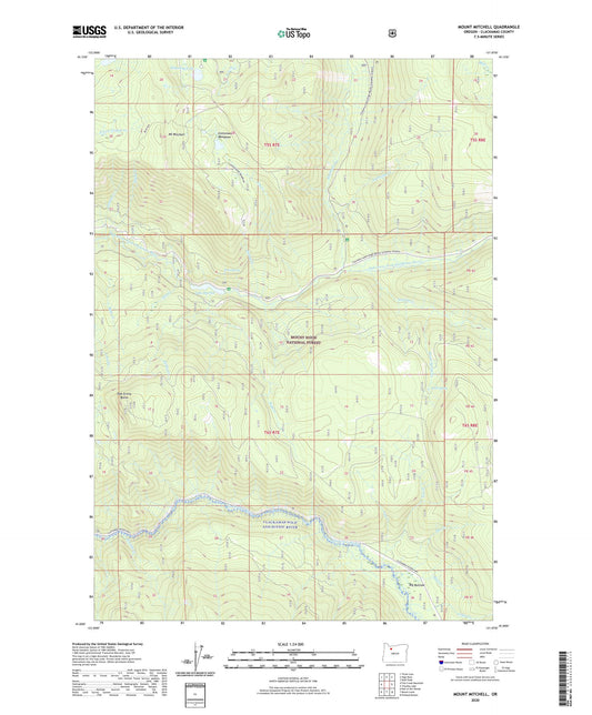 Mount Mitchell Oregon US Topo Map Image
