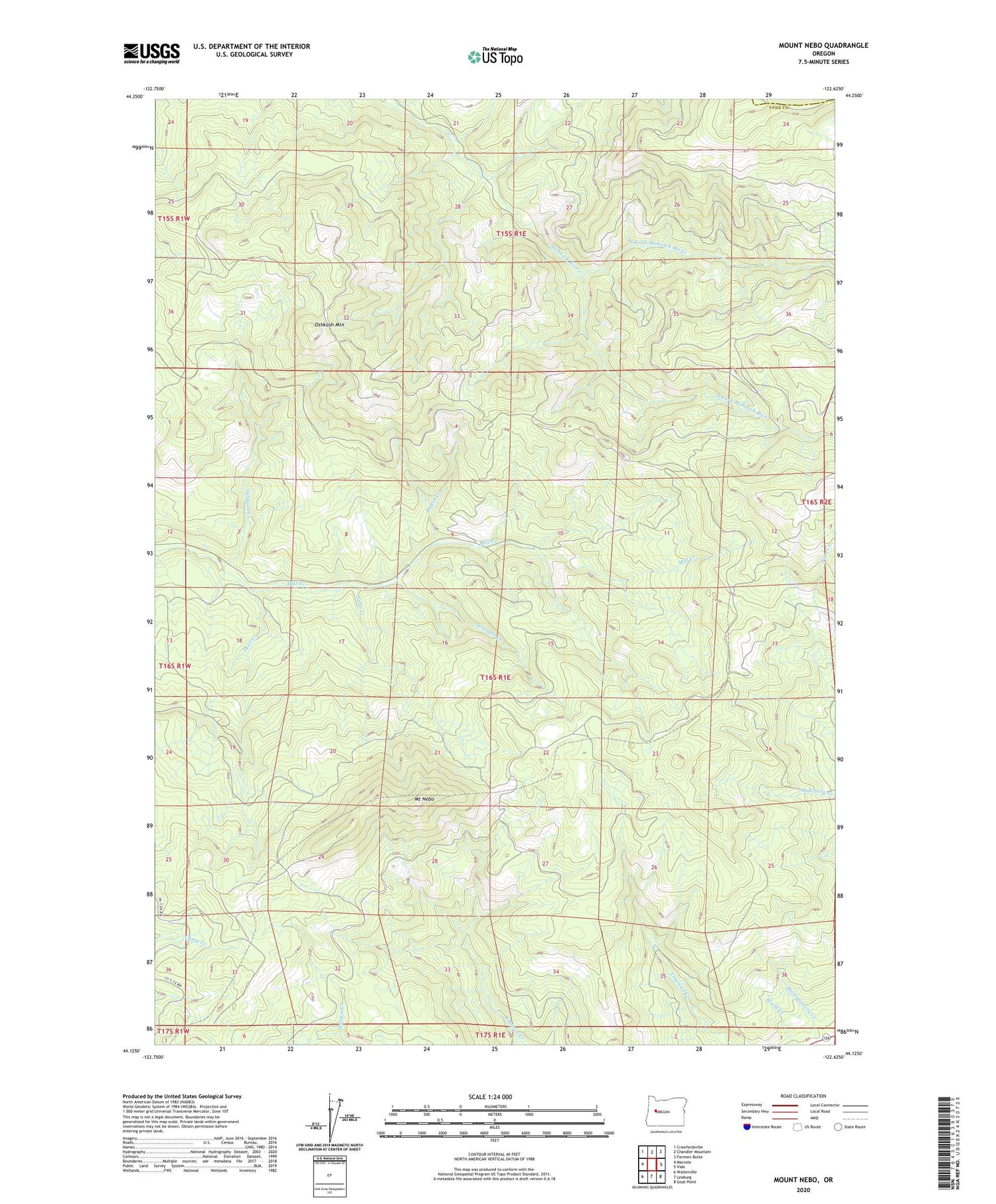 Mount Nebo Oregon US Topo Map Image