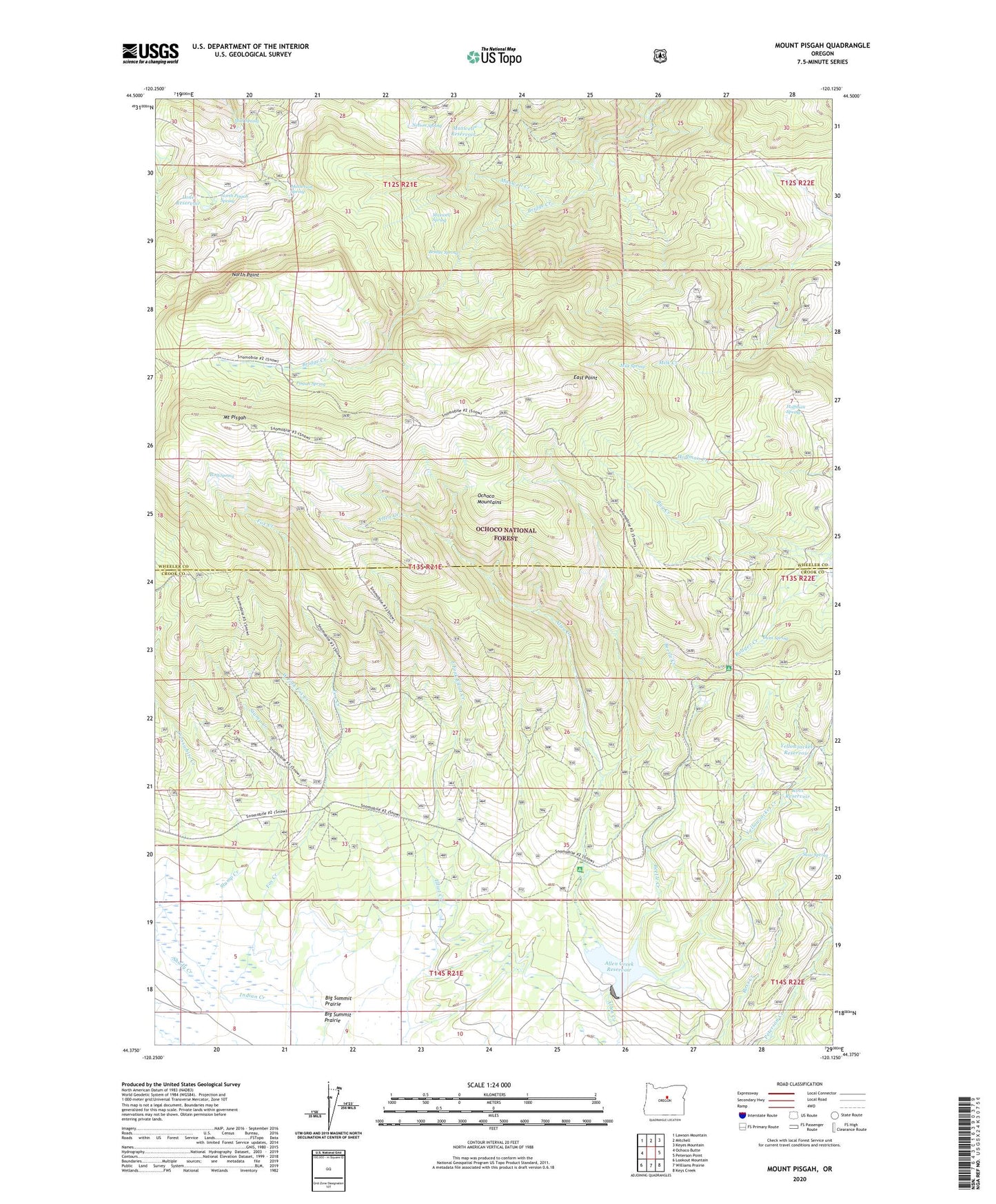 Mount Pisgah Oregon US Topo Map Image