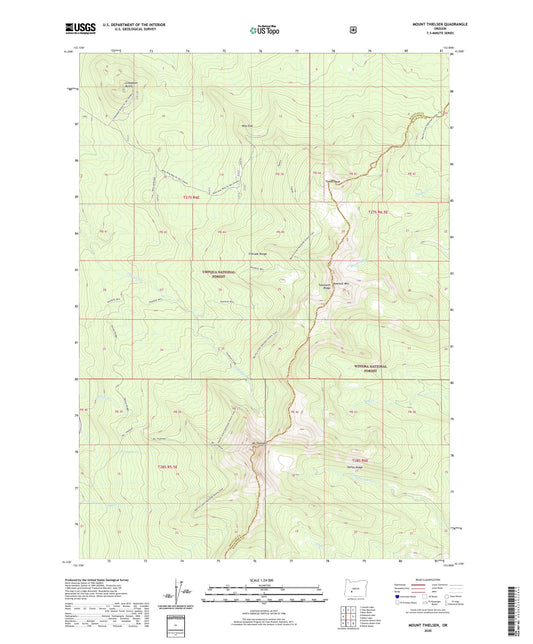 Mount Thielsen Oregon US Topo Map Image