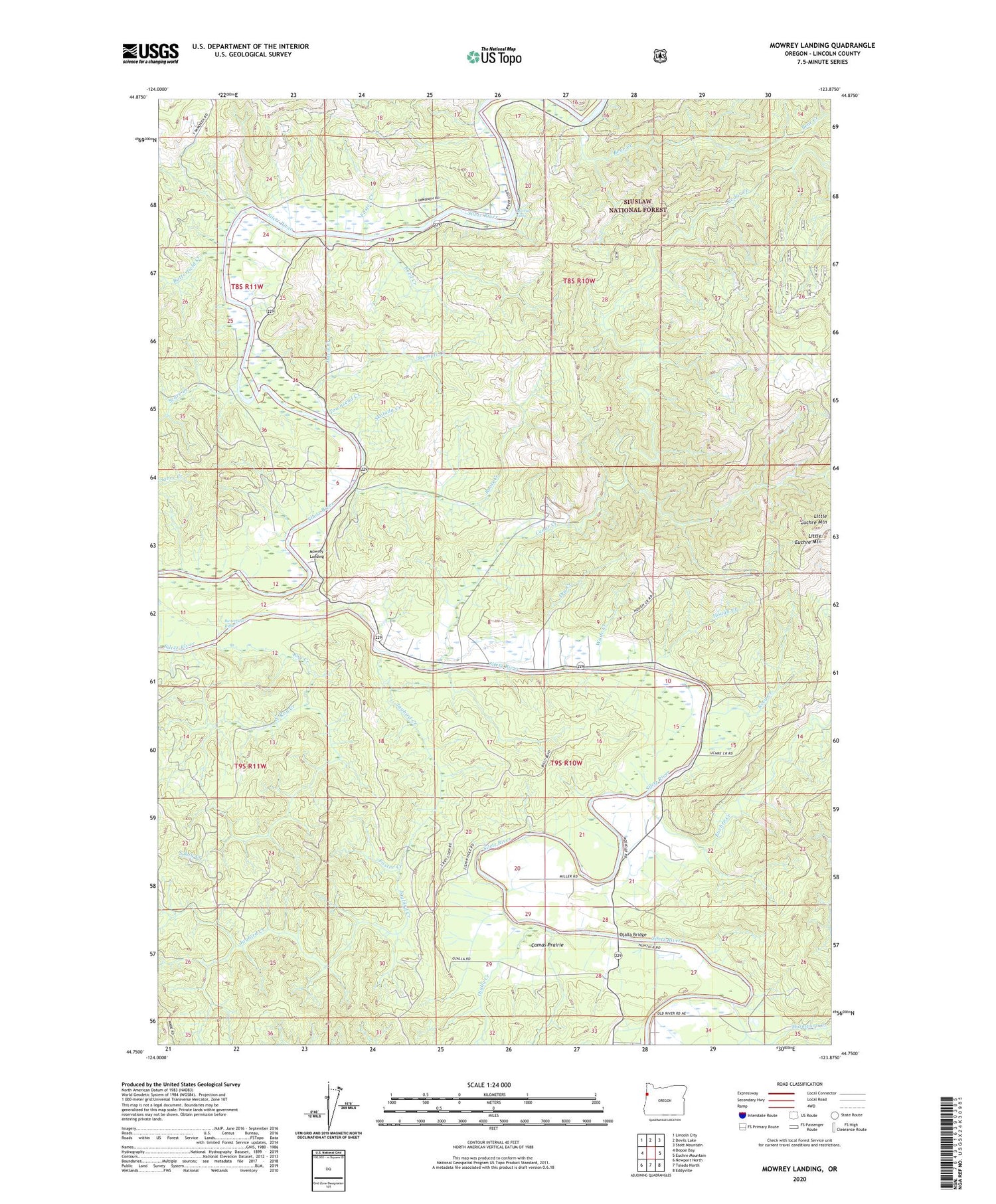Mowrey Landing Oregon US Topo Map Image