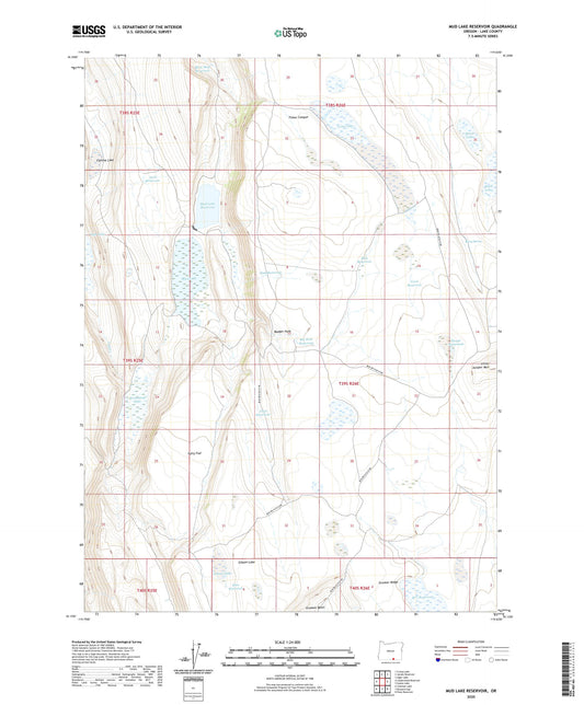 Mud Lake Reservoir Oregon US Topo Map Image