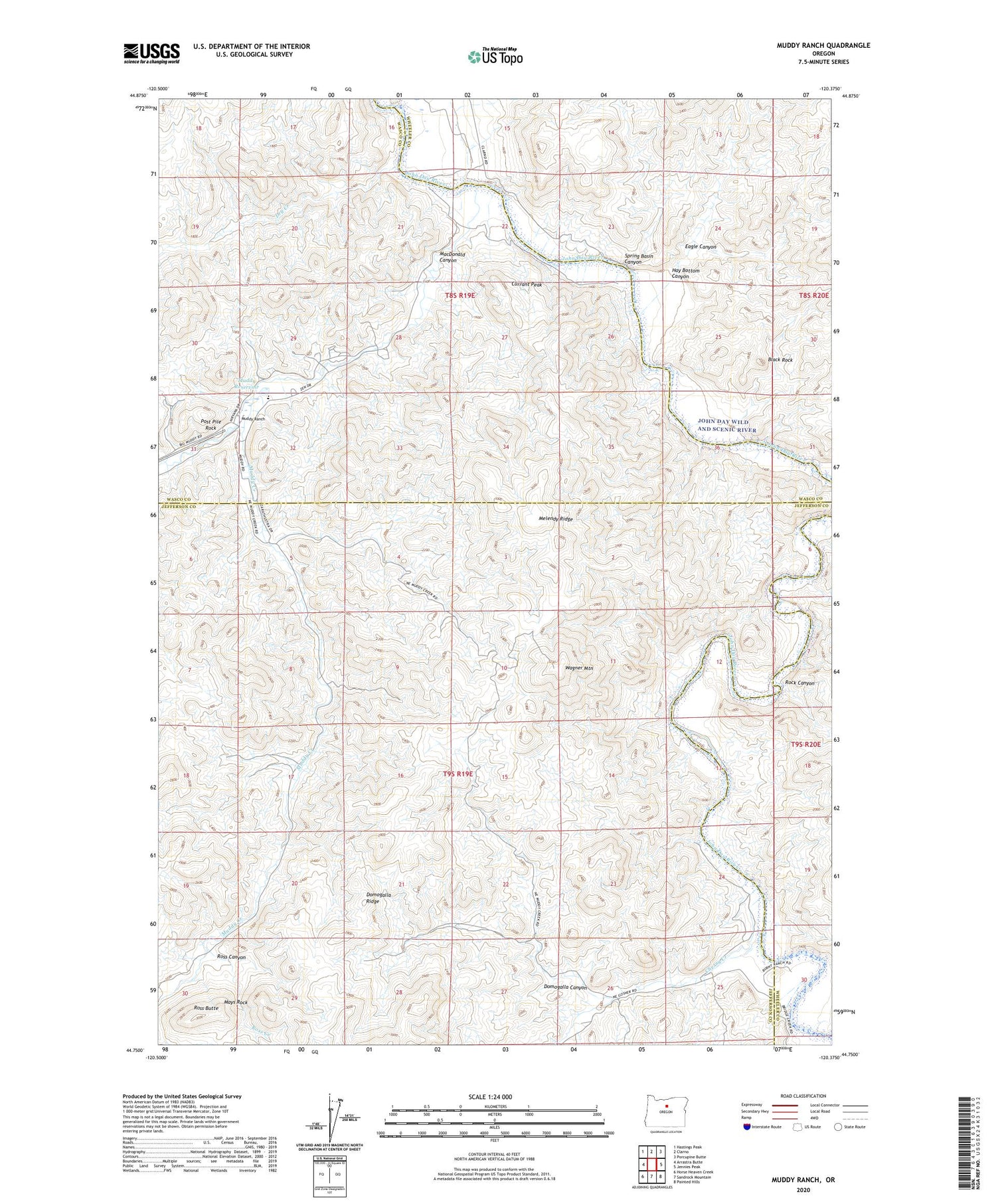 Muddy Ranch Oregon US Topo Map Image
