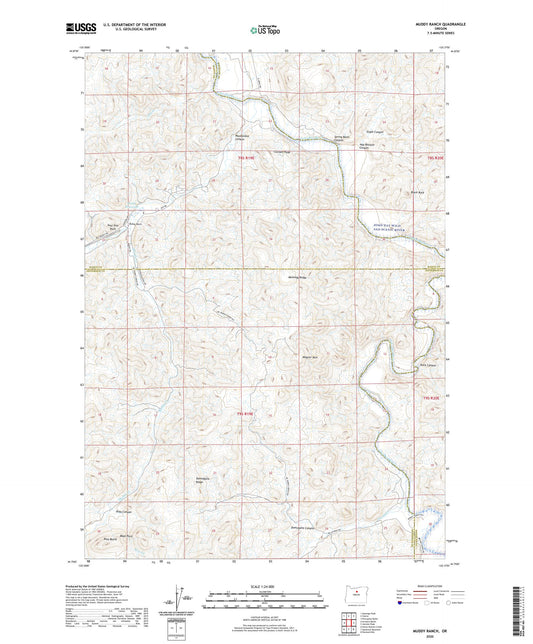 Muddy Ranch Oregon US Topo Map Image