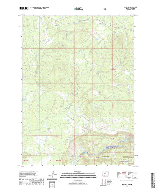 Mule Hill Oregon US Topo Map Image