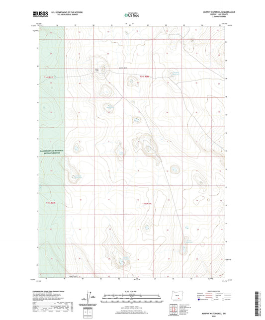 Murphy Waterholes Oregon US Topo Map Image
