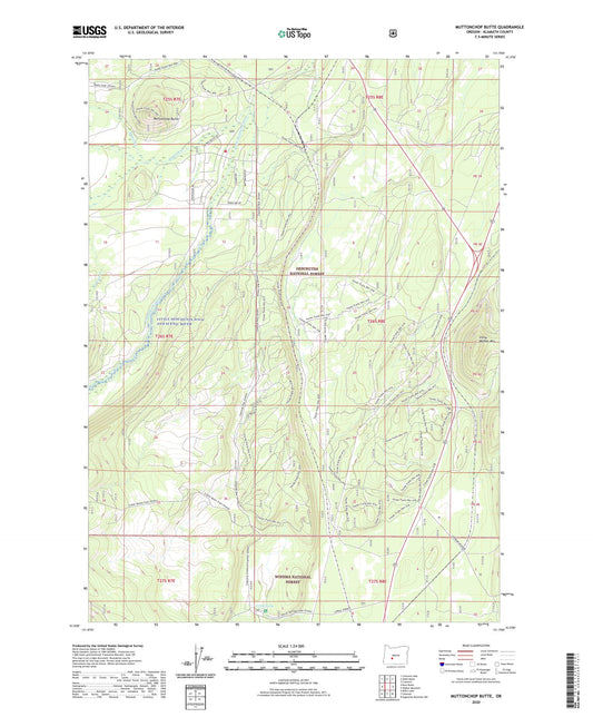 Muttonchop Butte Oregon US Topo Map Image