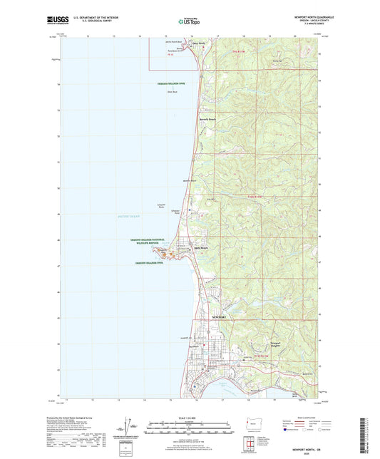 Newport North Oregon US Topo Map Image