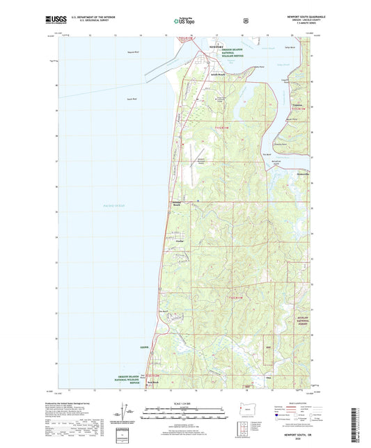 Newport South Oregon US Topo Map Image