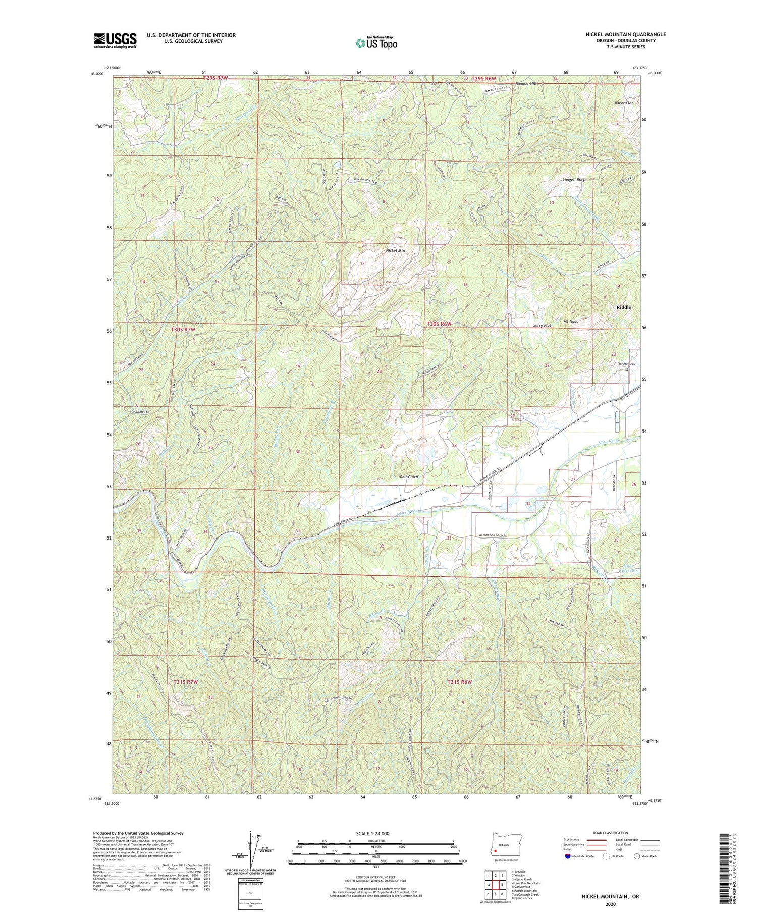 Nickel Mountain Oregon US Topo Map Image