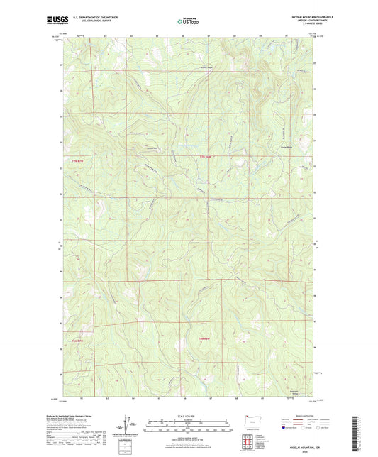 Nicolai Mountain Oregon US Topo Map Image