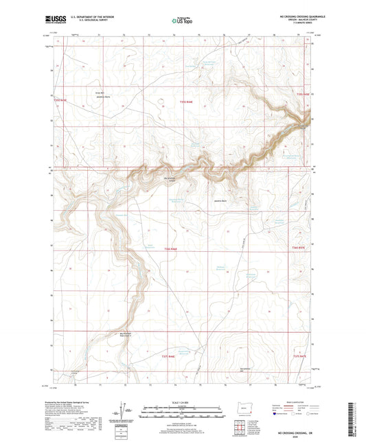 No Crossing Crossing Oregon US Topo Map Image