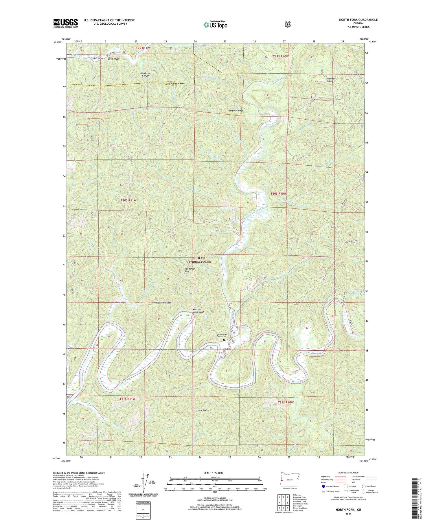 North Fork Oregon US Topo Map Image