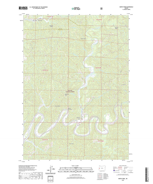 North Fork Oregon US Topo Map Image