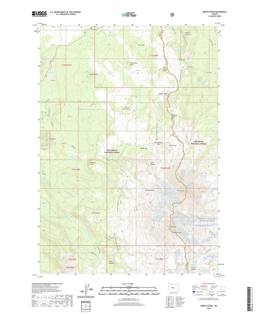 North Sister Oregon US Topo Map Image