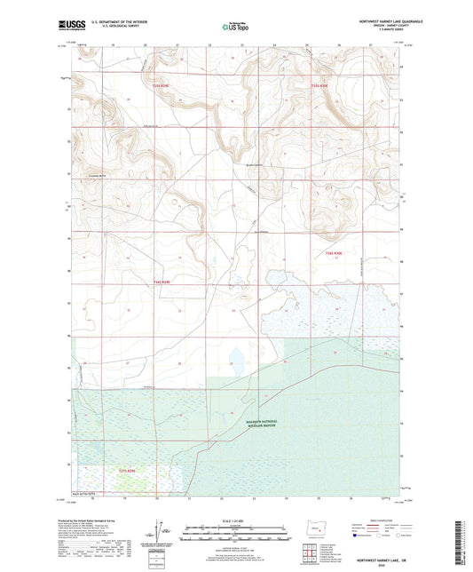 Northwest Harney Lake Oregon US Topo Map Image