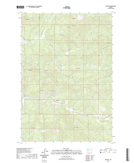 Nortons Oregon US Topo Map Image