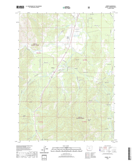 O'Brien Oregon US Topo Map Image