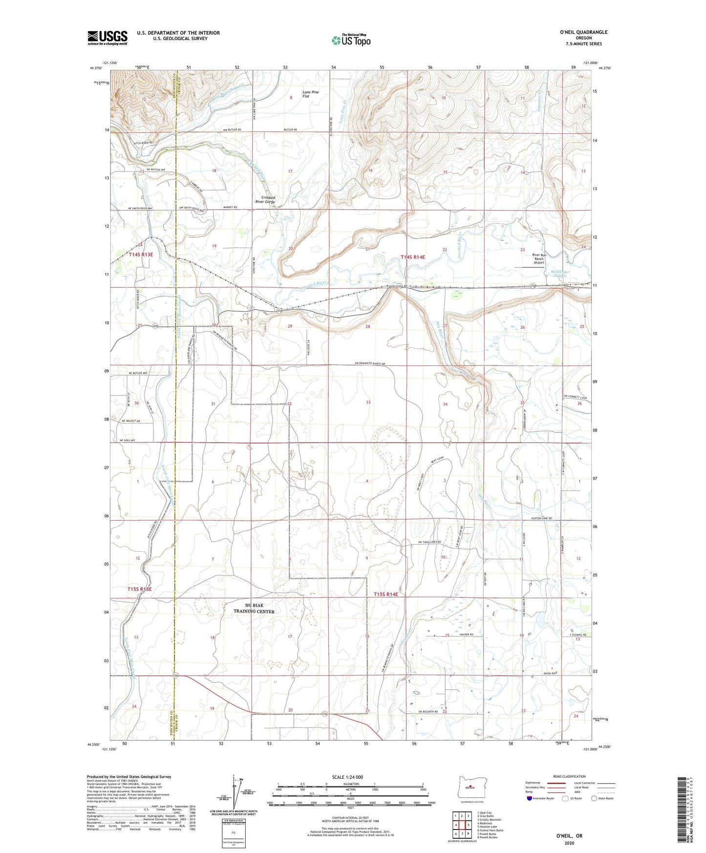 O'Neil Oregon US Topo Map Image