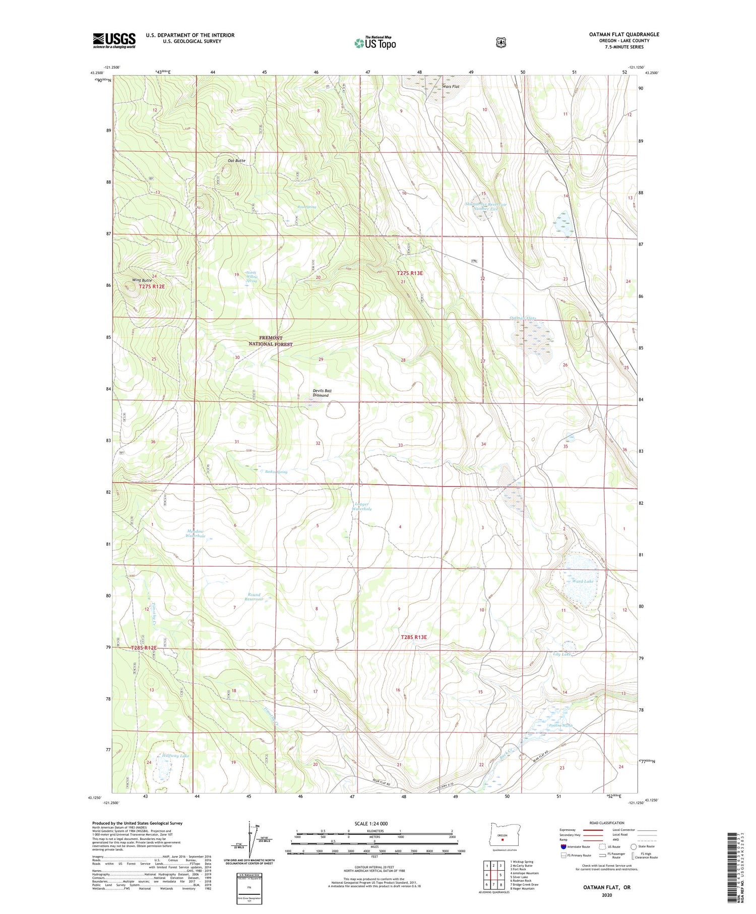 Oatman Flat Oregon US Topo Map Image