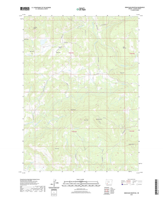 Obenchain Mountain Oregon US Topo Map Image
