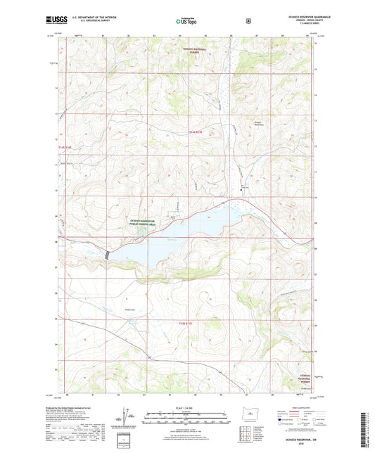 Ochoco Reservoir Oregon US Topo Map Image