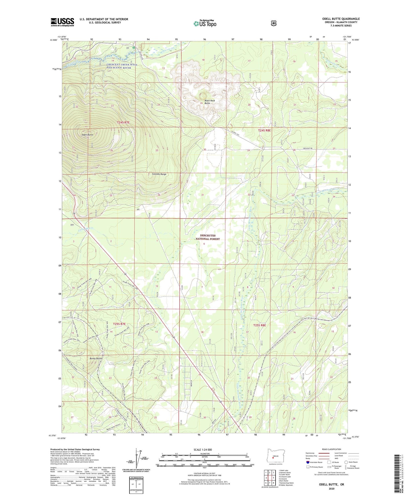 Odell Butte Oregon US Topo Map Image