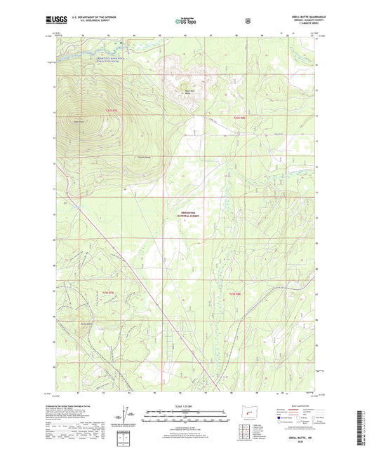 Odell Butte Oregon US Topo Map Image