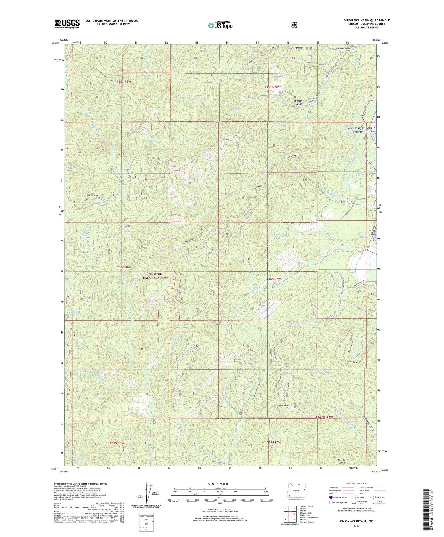 Onion Mountain Oregon US Topo Map Image