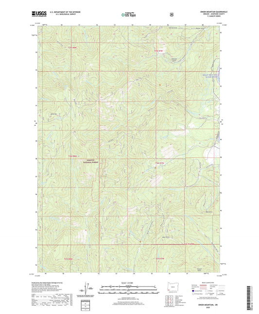 Onion Mountain Oregon US Topo Map Image
