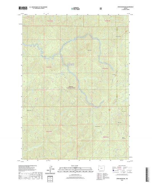 Ophir Mountain Oregon US Topo Map Image