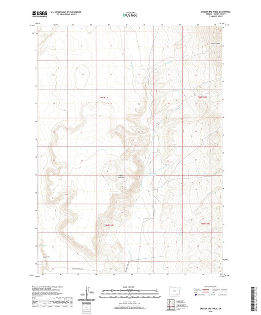 Oregon End Table Oregon US Topo Map Image