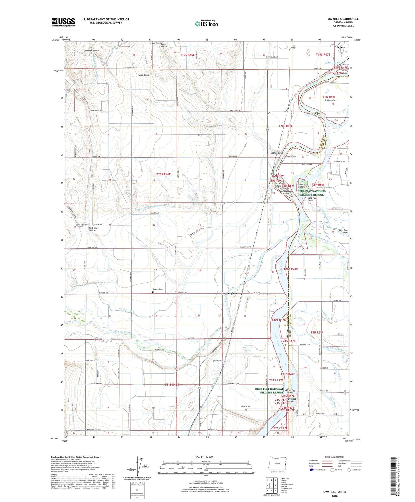 Owyhee Oregon US Topo Map Image