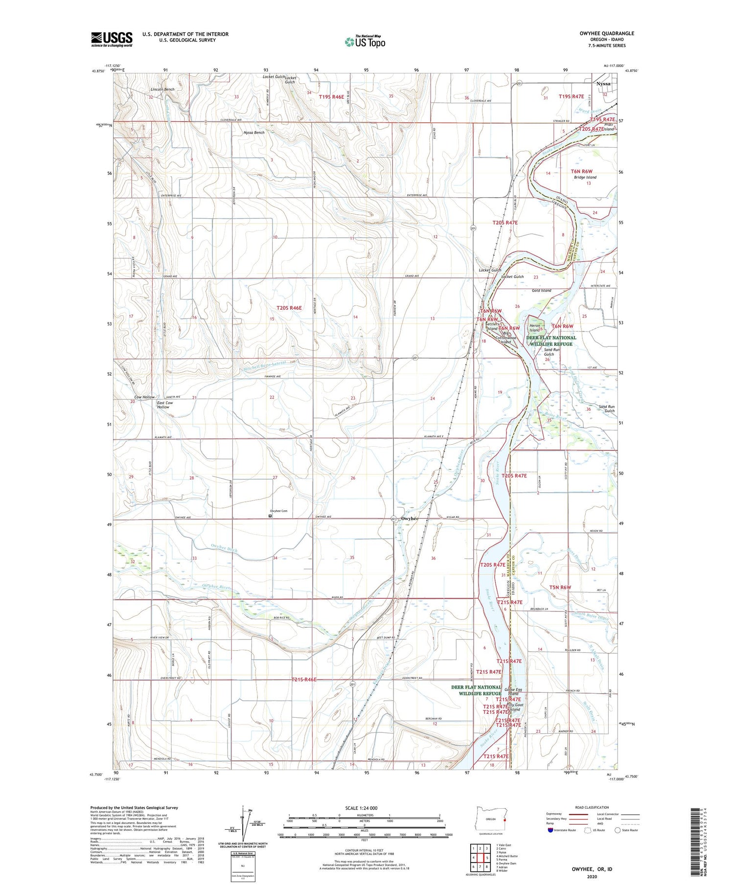 Owyhee Oregon US Topo Map Image