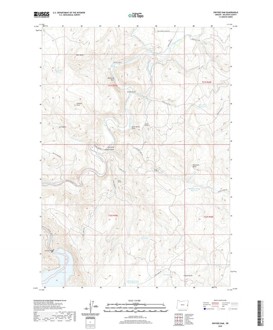 Owyhee Dam Oregon US Topo Map Image