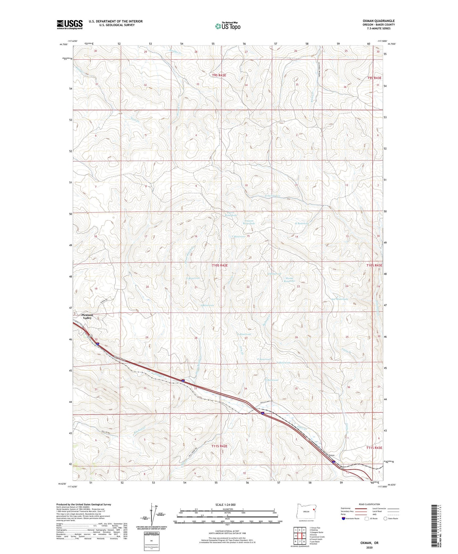 Oxman Oregon US Topo Map Image