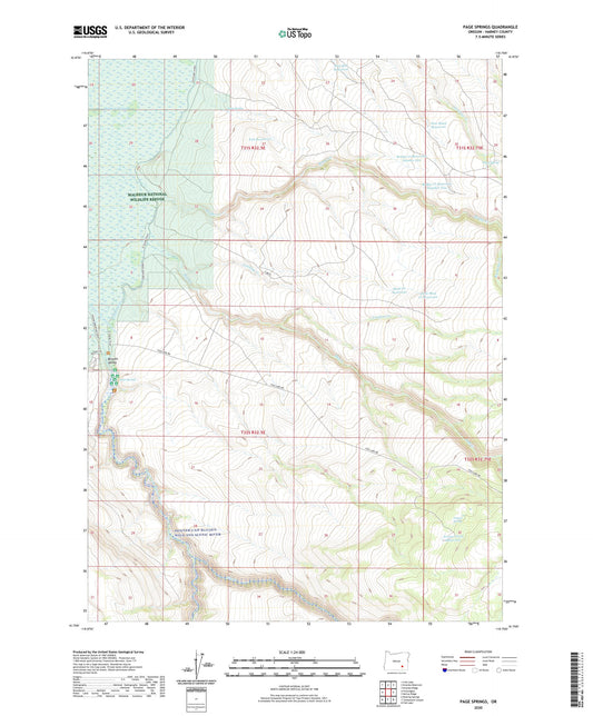 Page Springs Oregon US Topo Map Image