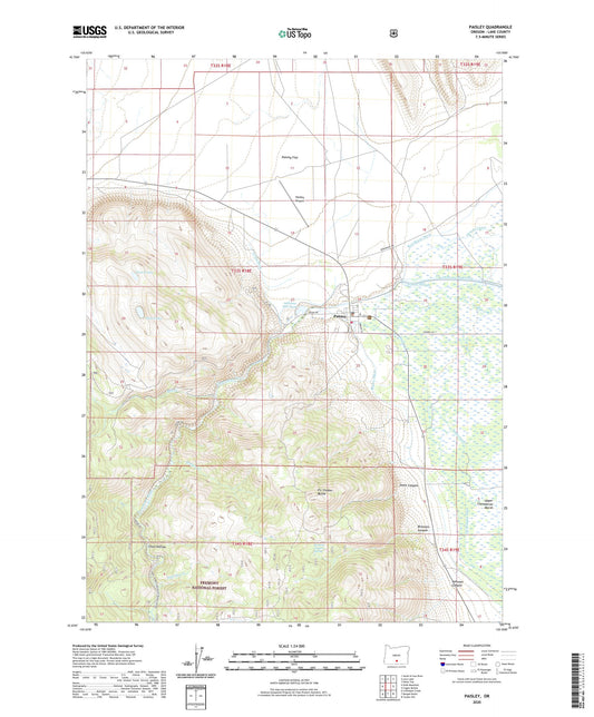 Paisley Oregon US Topo Map Image