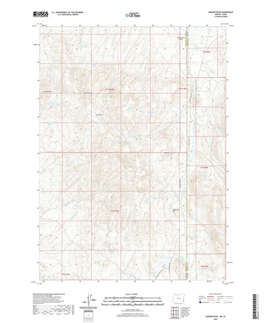 Parsnip Peak Oregon US Topo Map Image