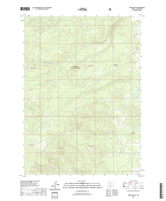 Partin Butte Oregon US Topo Map Image