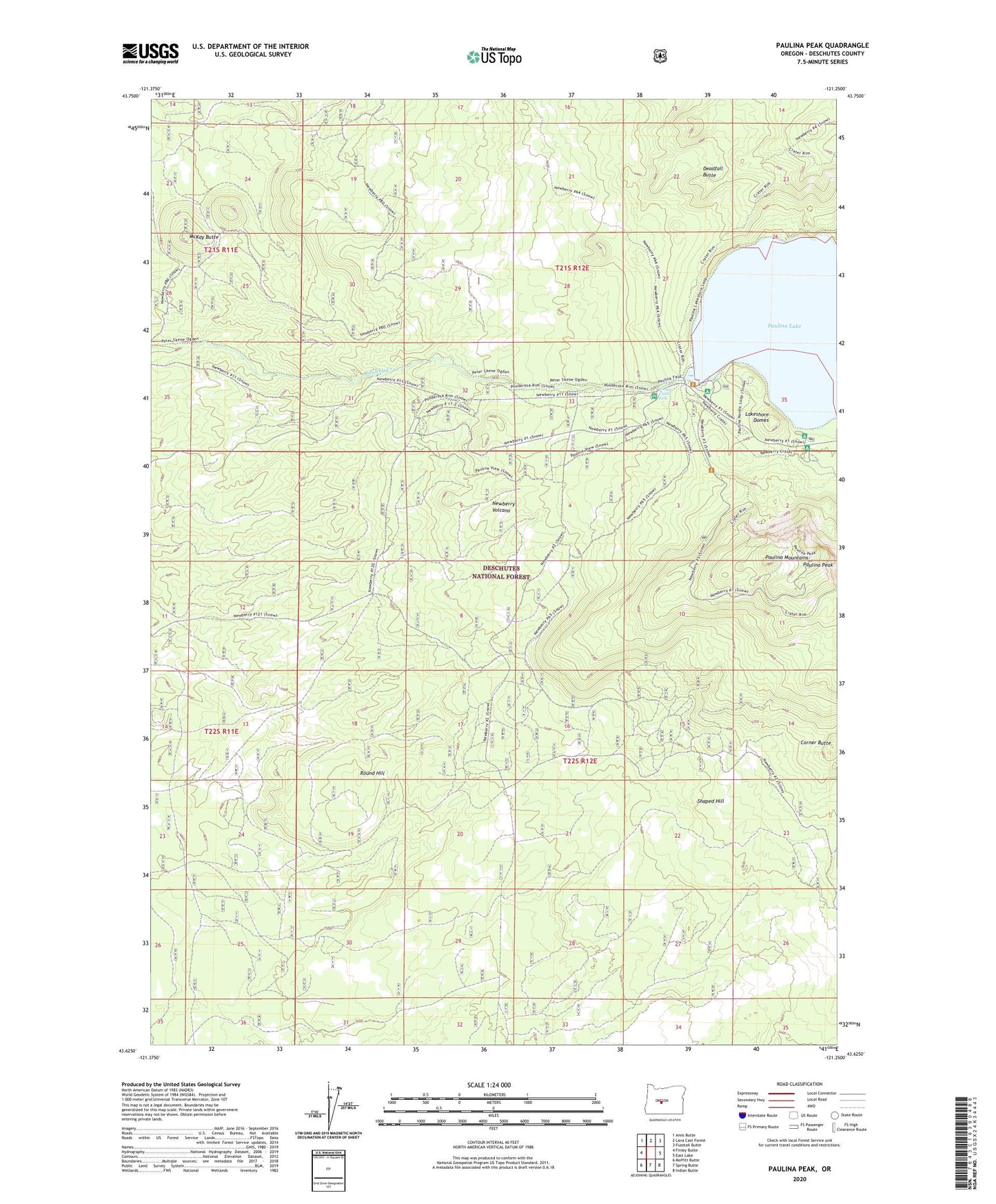 Paulina Peak Oregon US Topo Map Image