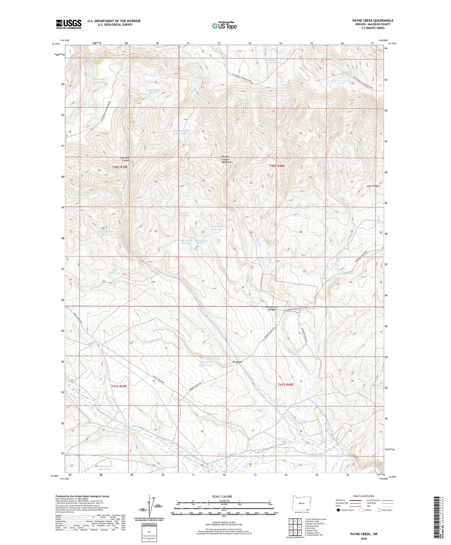 Payne Creek Oregon US Topo Map Image