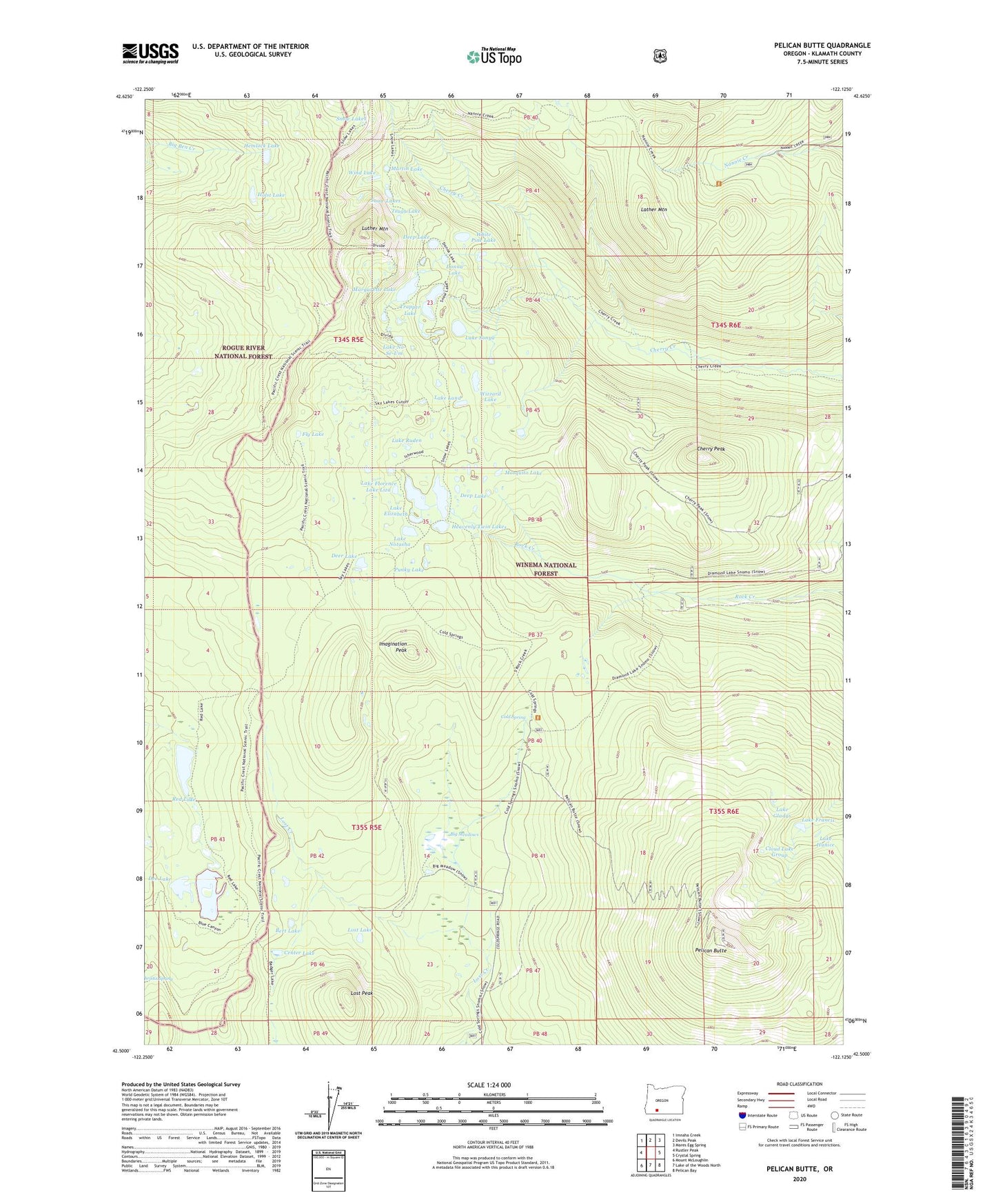 Pelican Butte Oregon US Topo Map Image