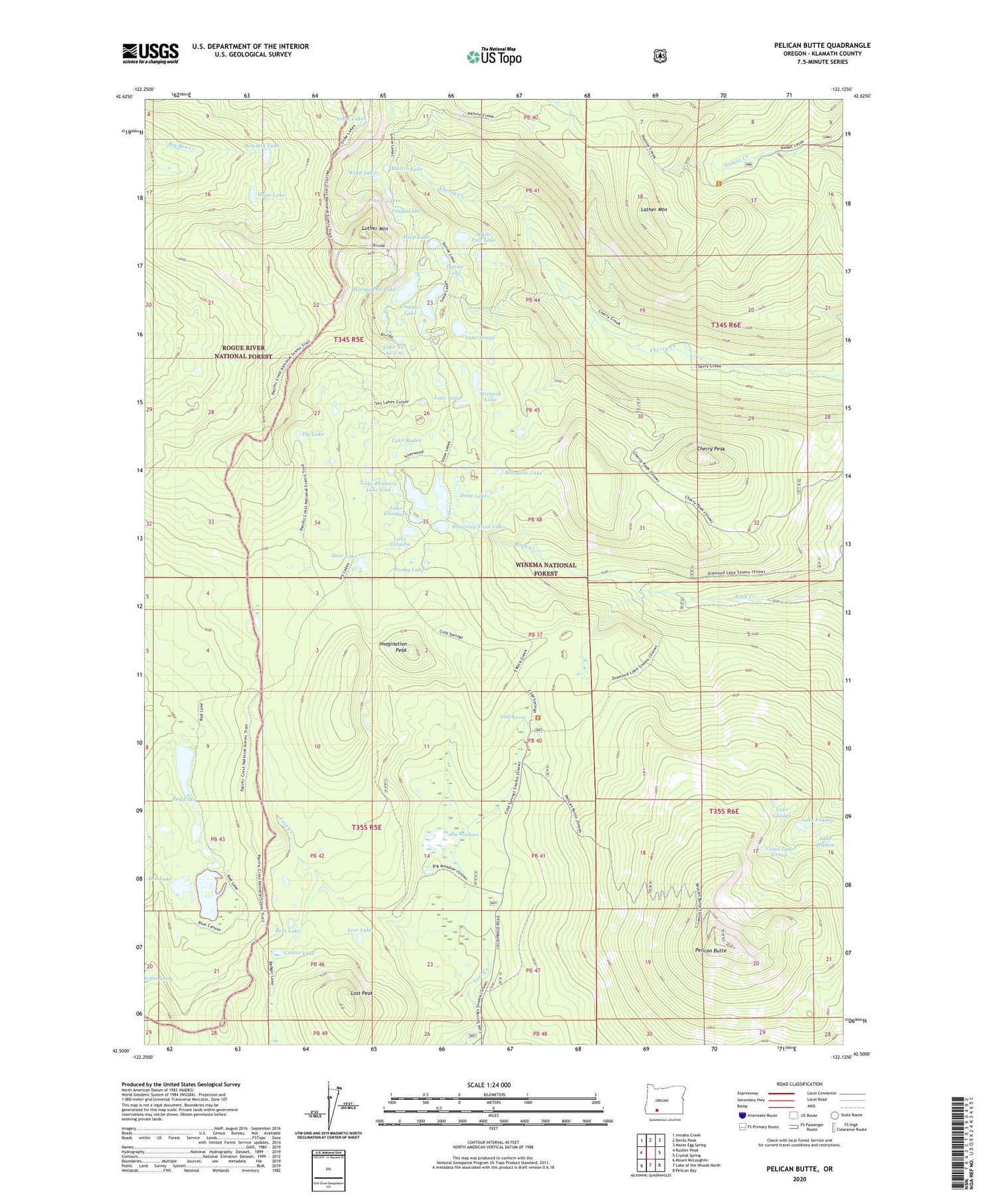 Pelican Butte Oregon US Topo Map Image