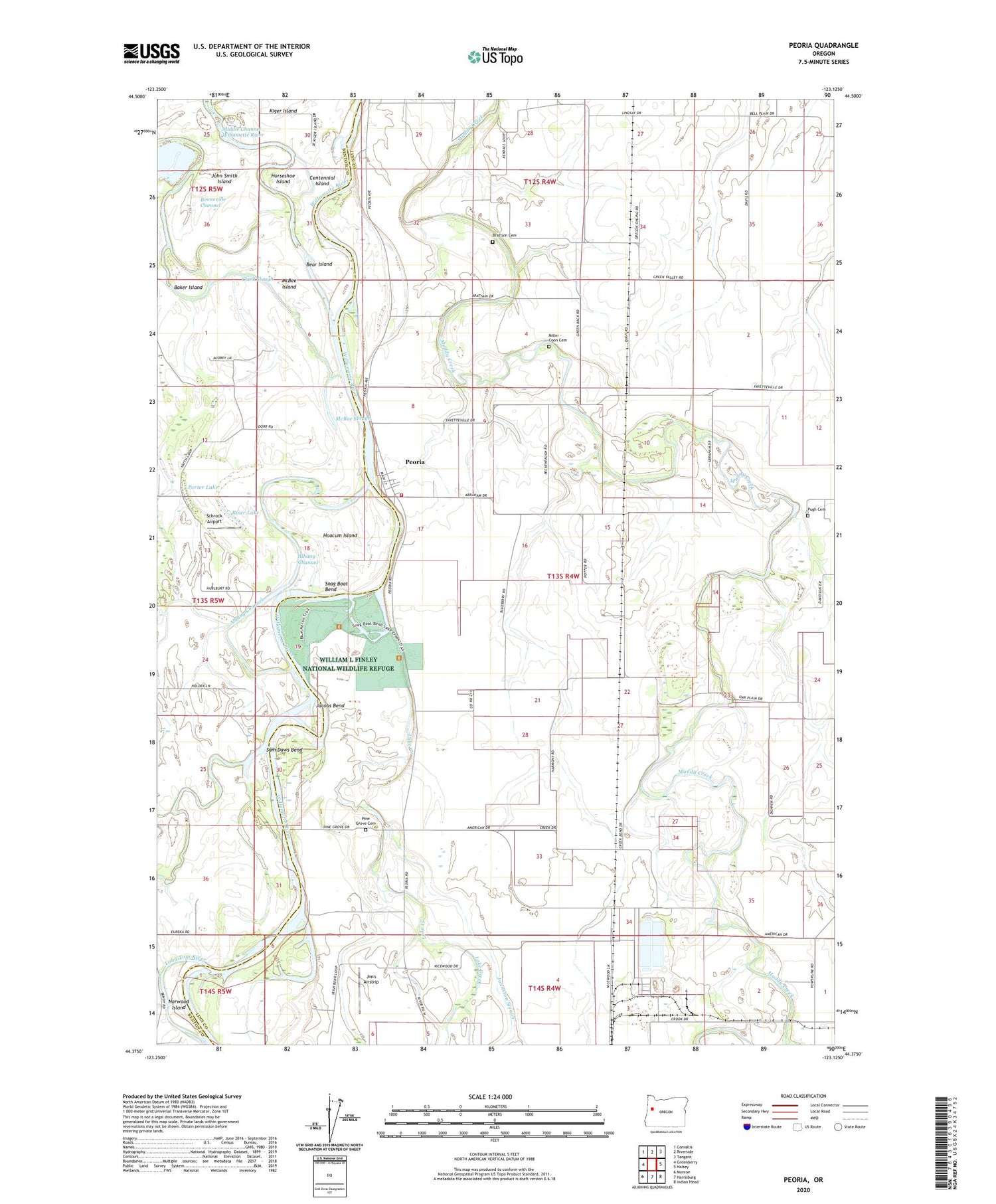 Peoria Oregon US Topo Map Image