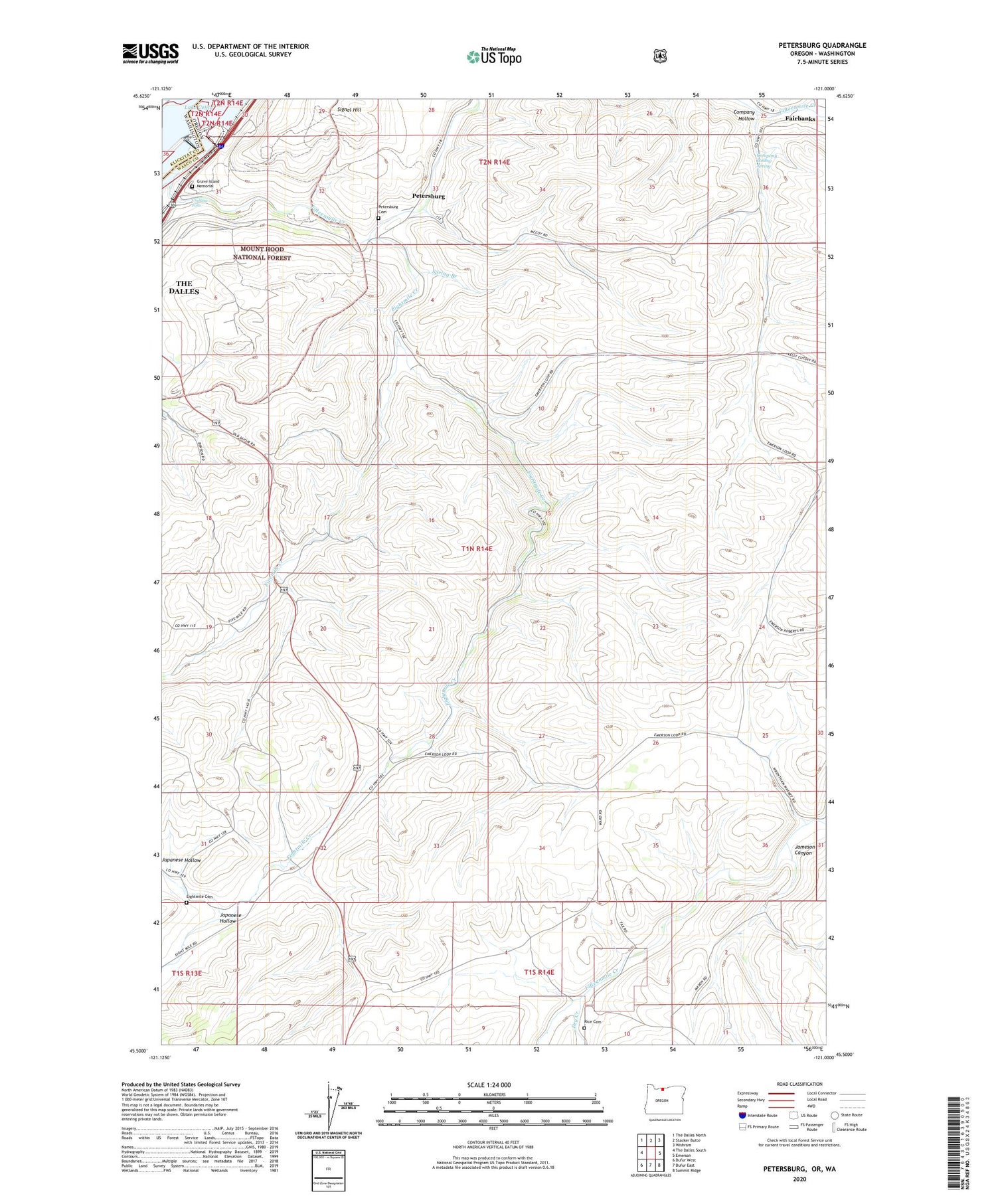 Petersburg Oregon US Topo Map Image